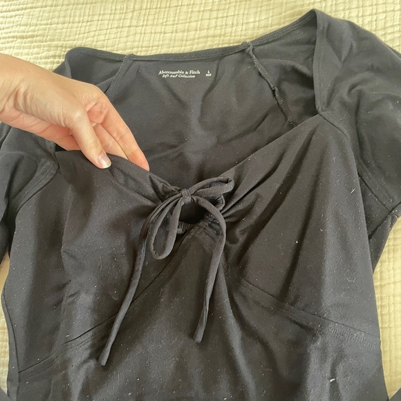 Abercrombie & Fitch Black Long Sleeve Bodysuit size large - Picture 2 of 11